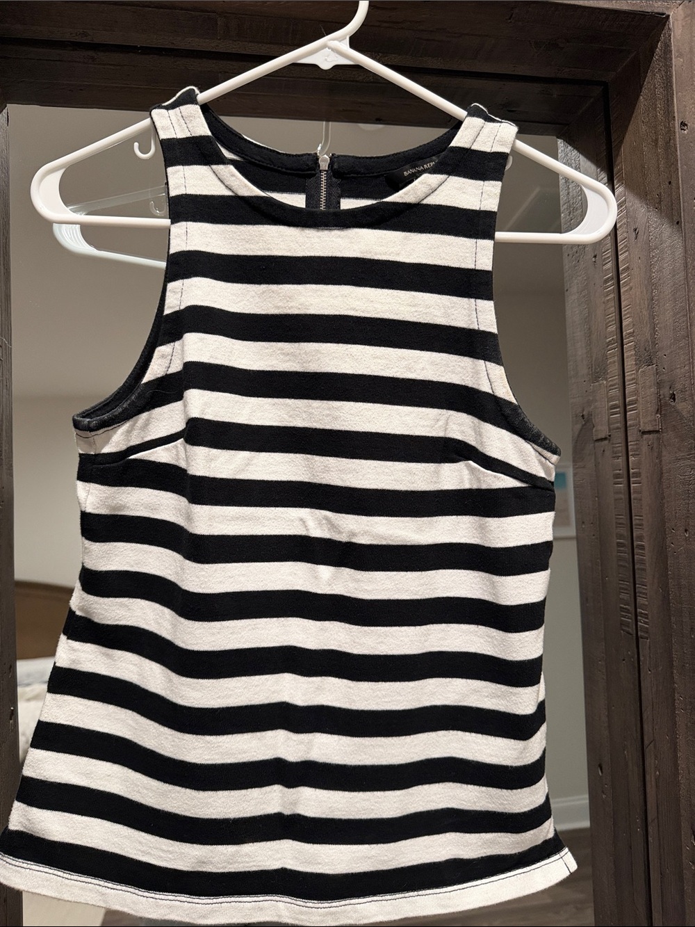 Banana Republic Black and White Striped Tank Top